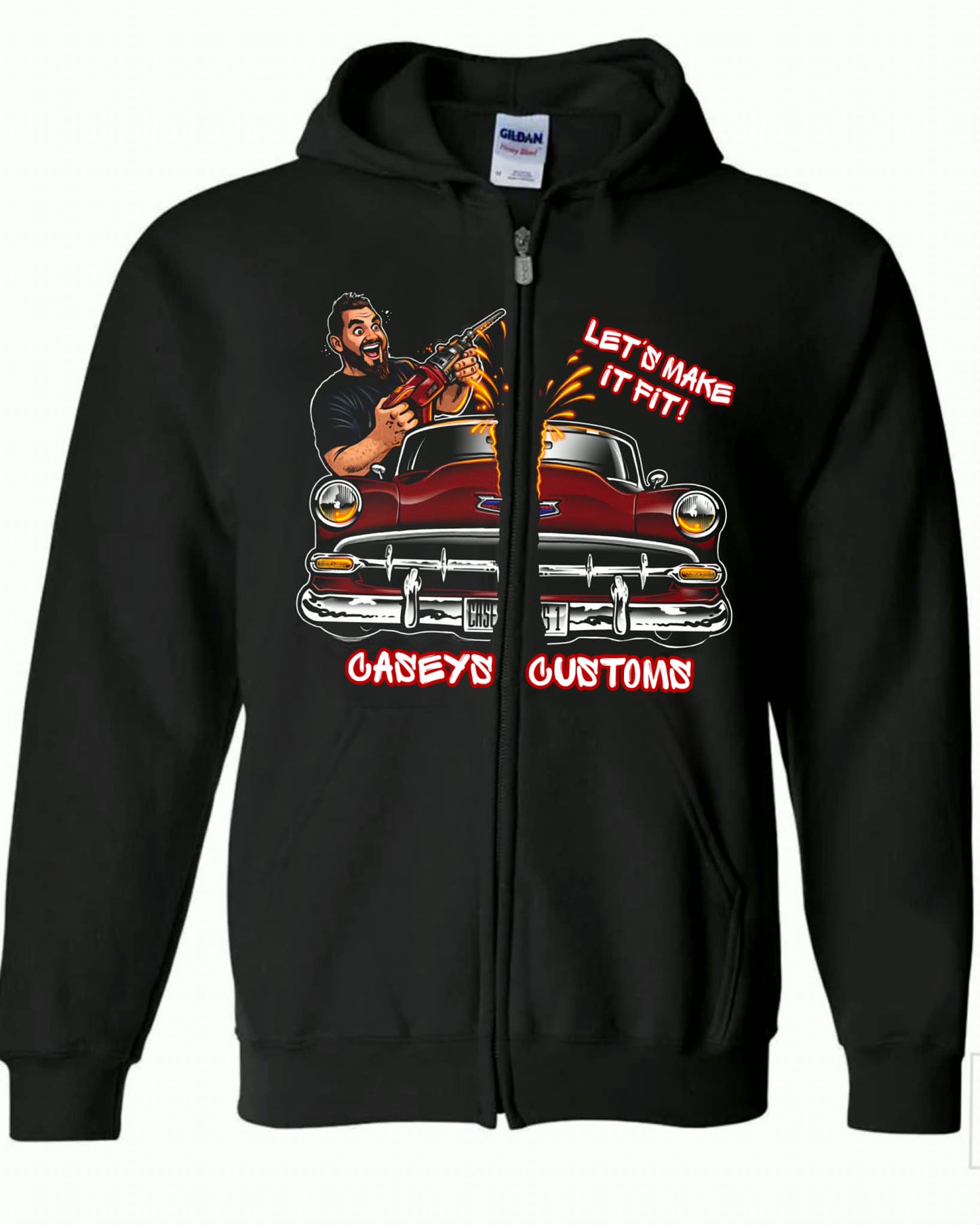 “Let’s make it fit!” Zip up hoodie